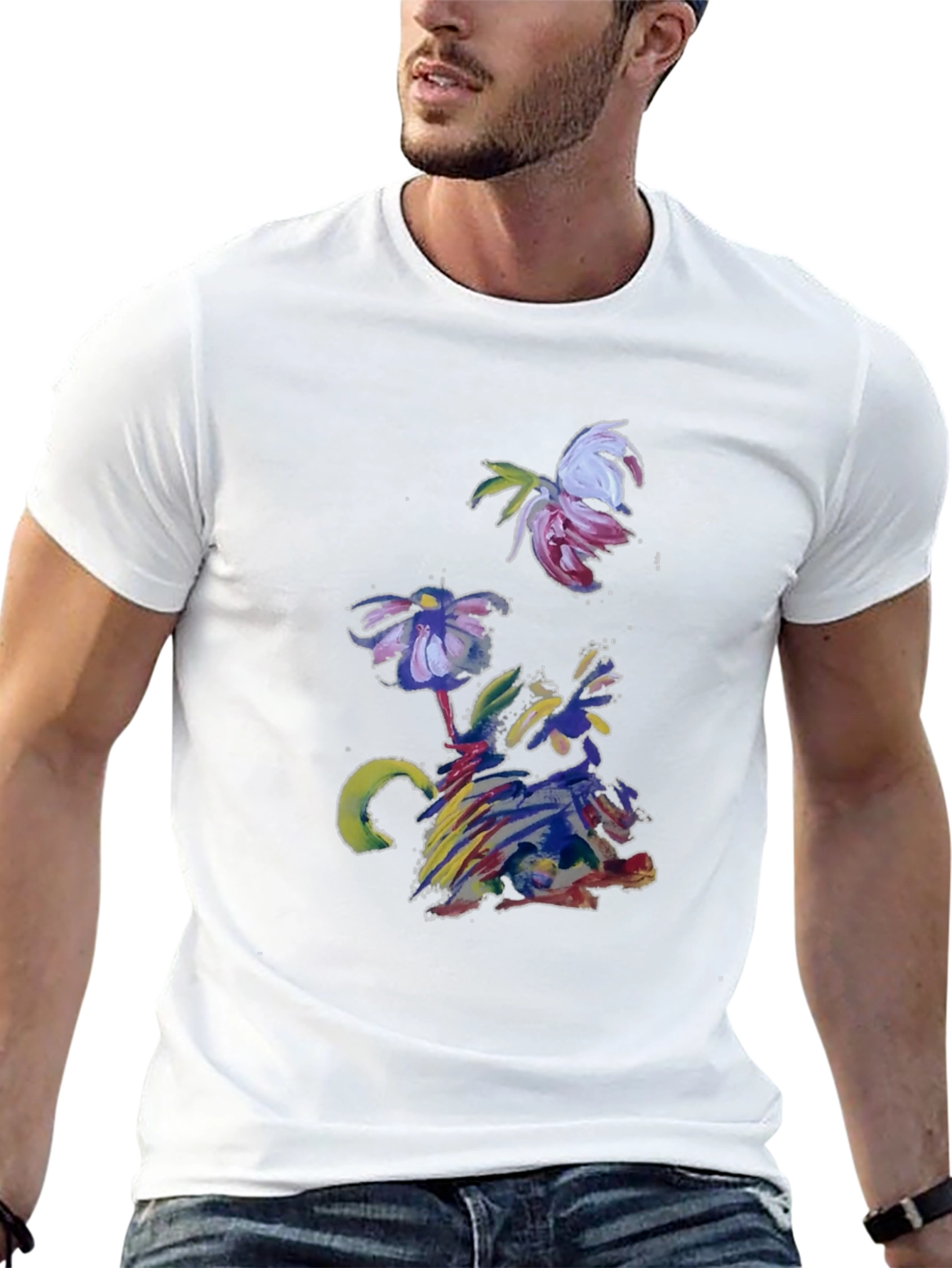 Abstract Floral T-Shirt - Artistic Impression