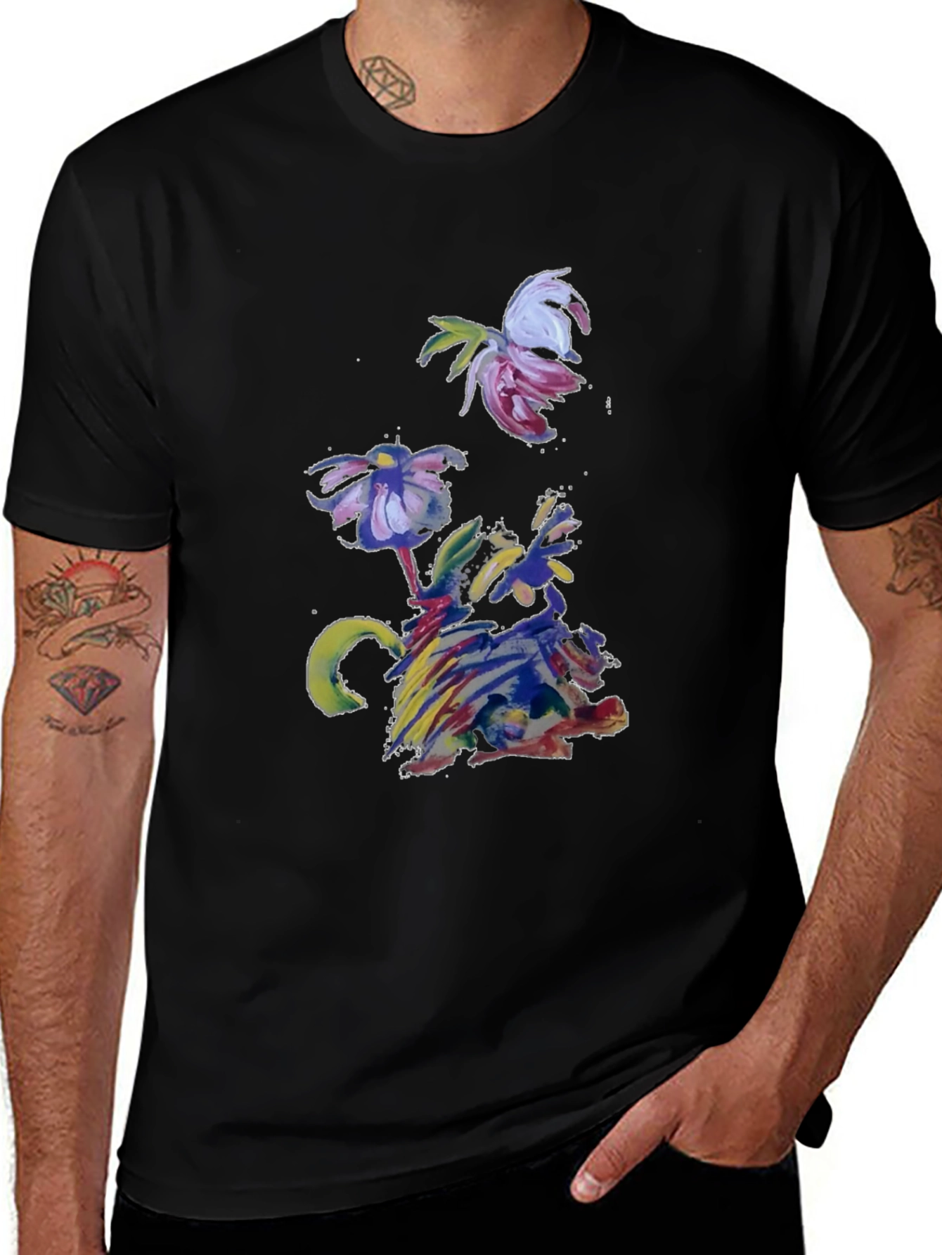 Abstract Floral T-Shirt - Artistic Impression