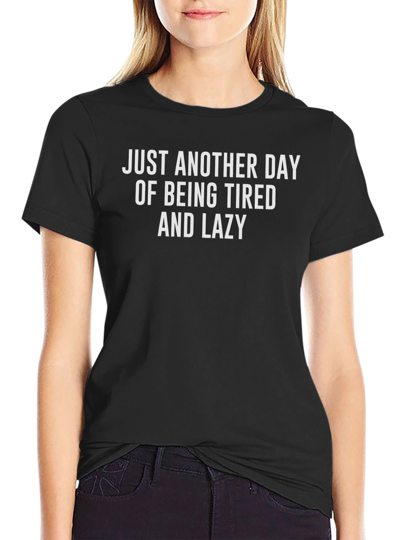 Funny Tired and Lazy Black T-Shirt