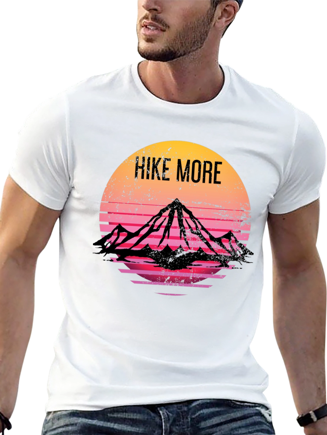 Hike More Retro Mountain T-Shirt