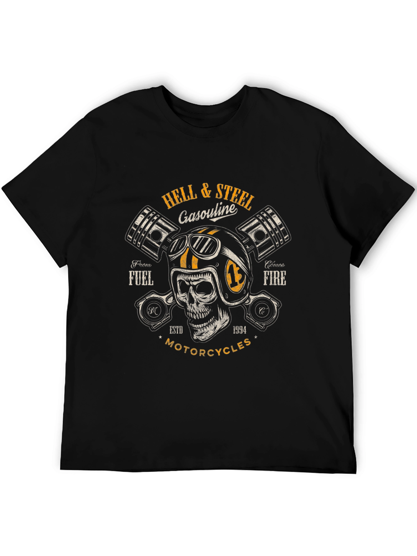 Hell & Steel Motorcycle Graphic T-Shirt