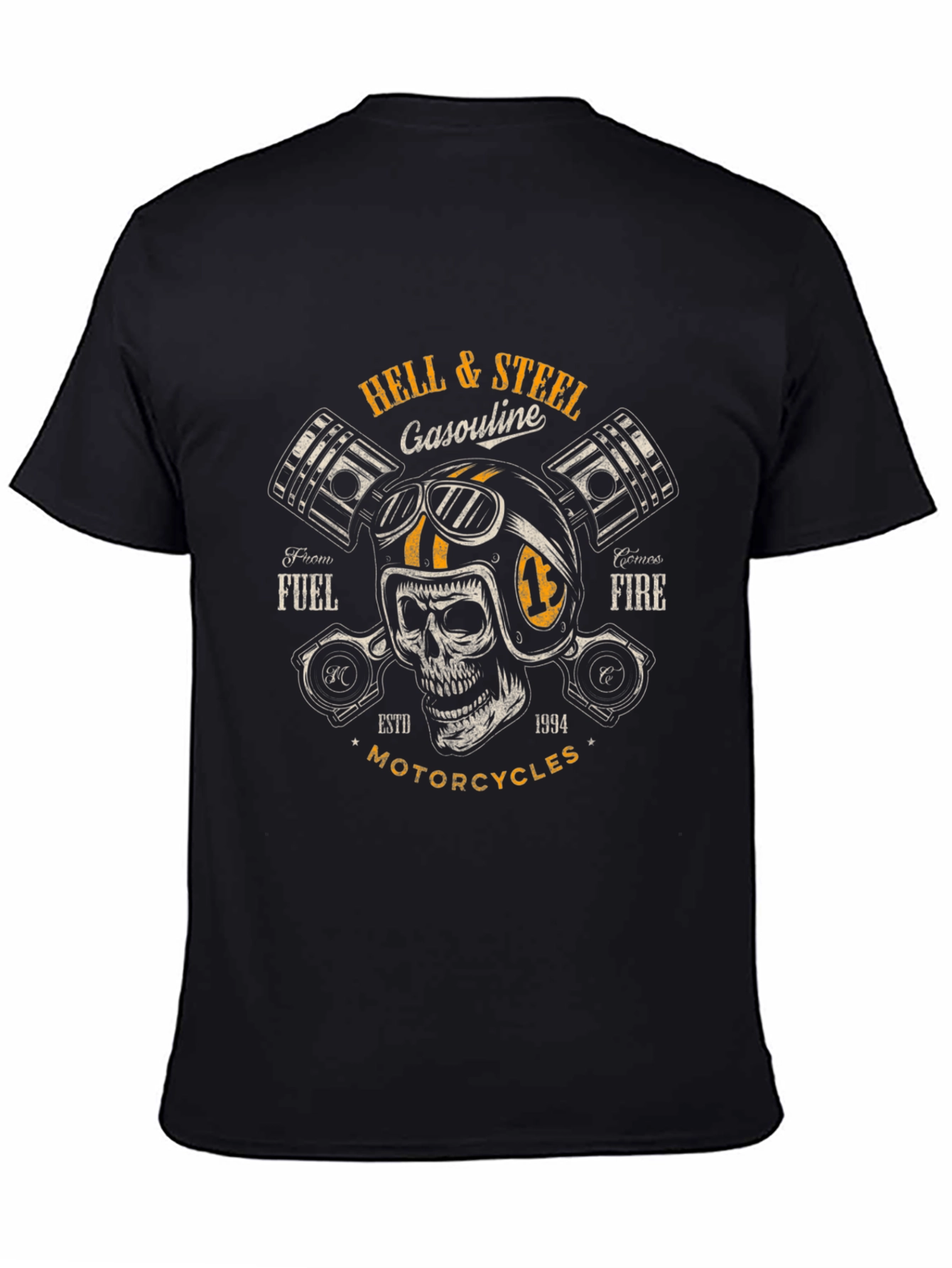 Hell & Steel Motorcycle Graphic T-Shirt