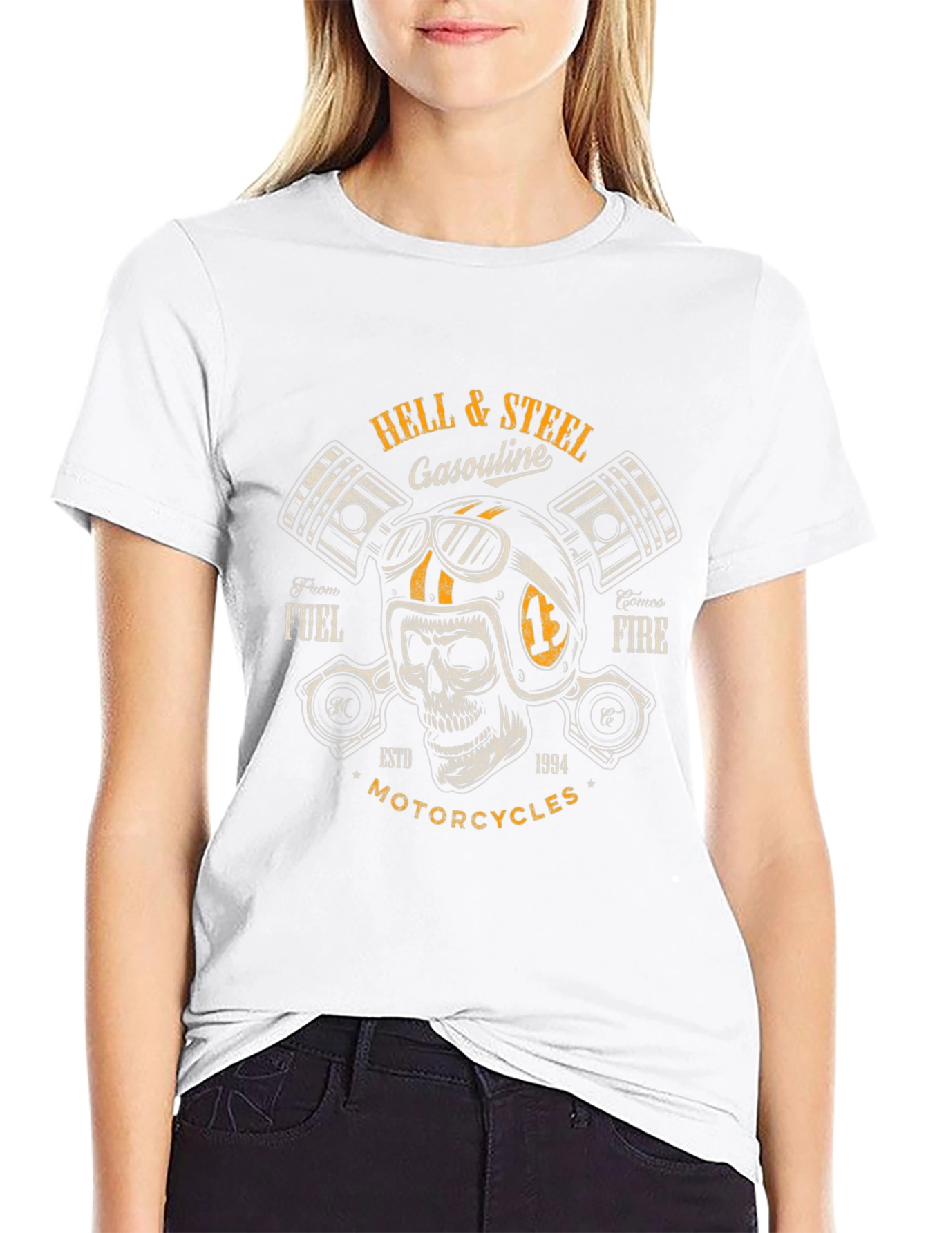 Hell & Steel Motorcycle Graphic T-Shirt