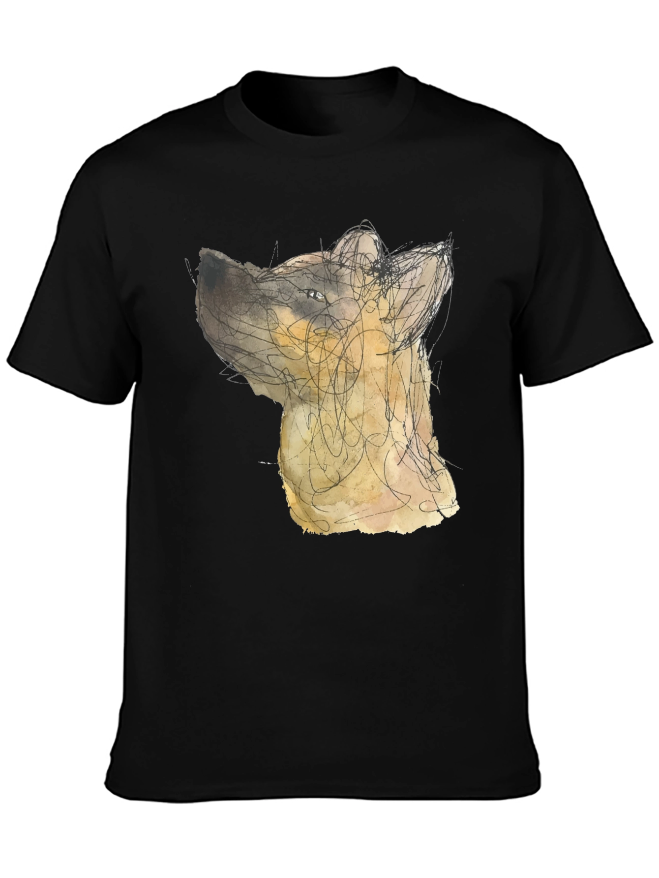Abstract Dog Art Black T-Shirt