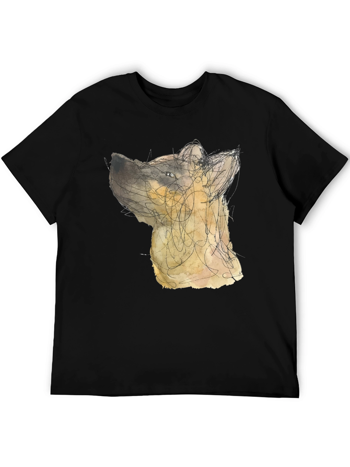 Abstract Dog Art Black T-Shirt