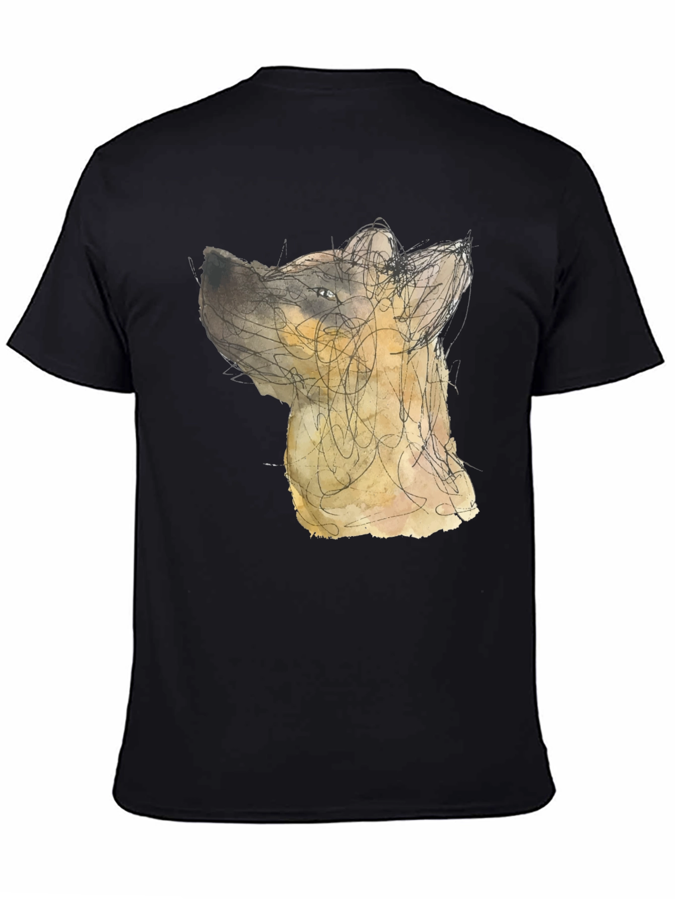 Abstract Dog Art Black T-Shirt