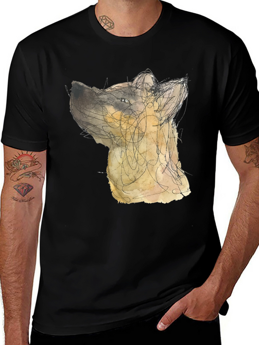 Abstract Dog Art Black T-Shirt
