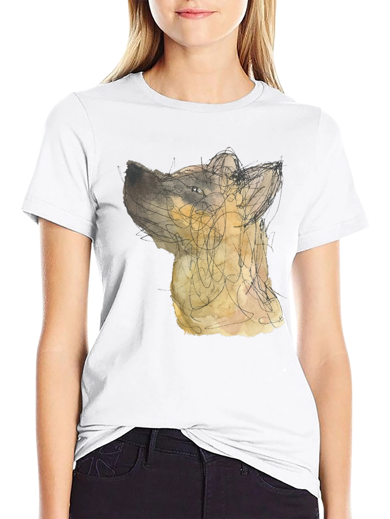 Abstract Dog Art Black T-Shirt