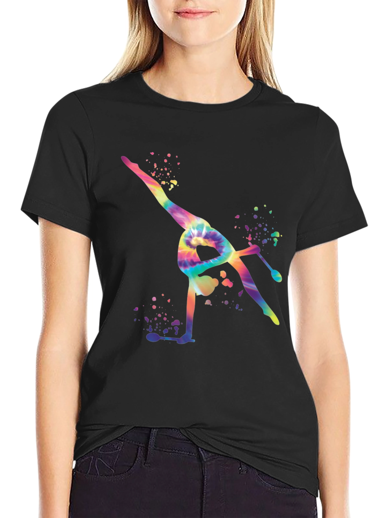 Gymnast Tie-Dye Black T-Shirt