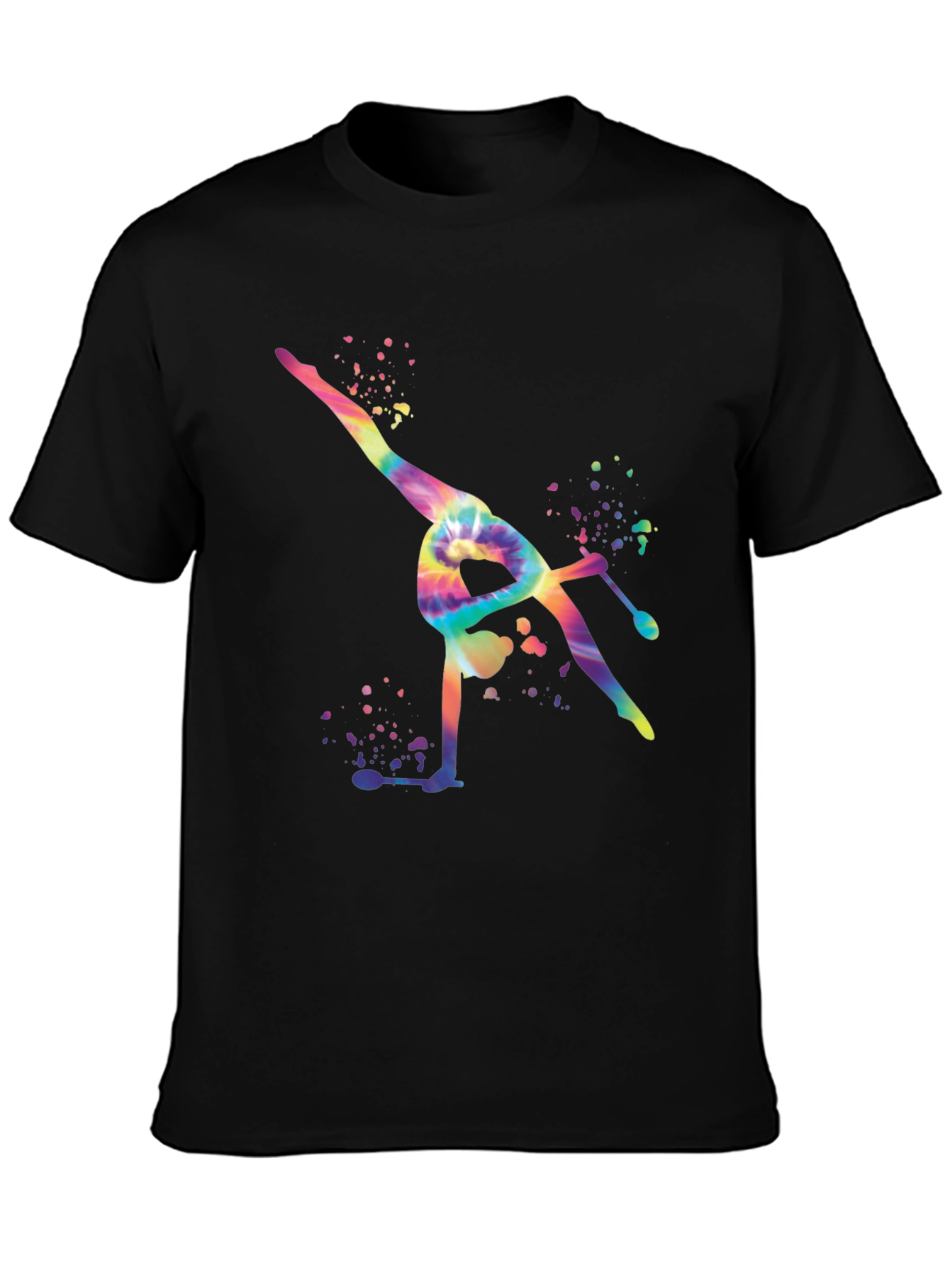 Gymnast Tie-Dye Black T-Shirt