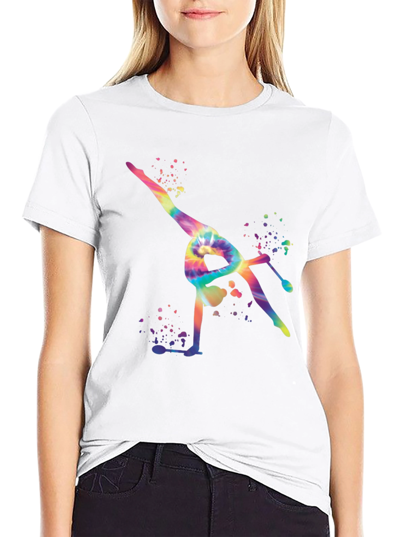 Gymnast Tie-Dye Black T-Shirt