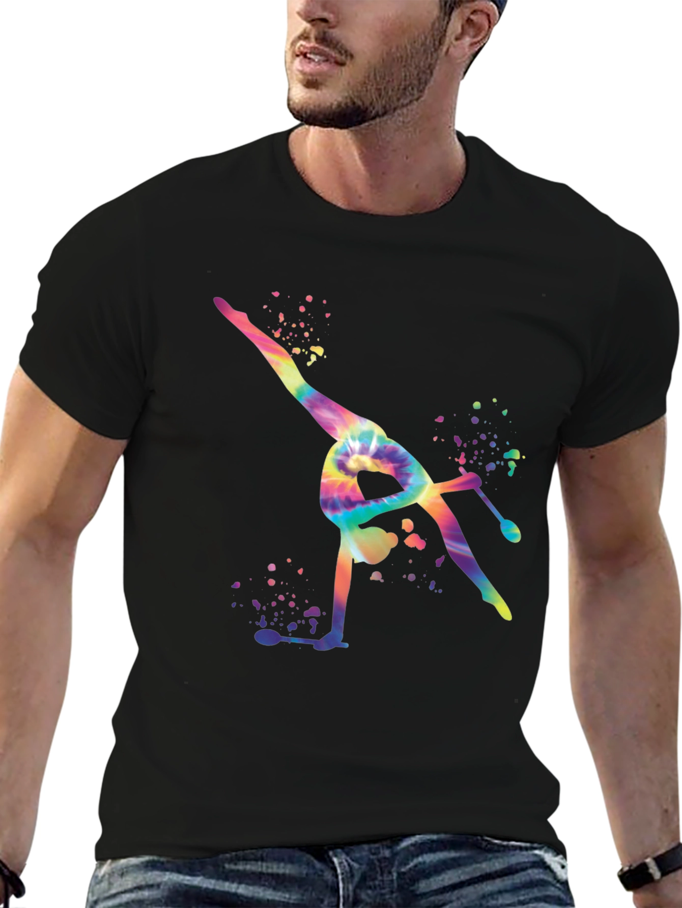 Gymnast Tie-Dye Black T-Shirt