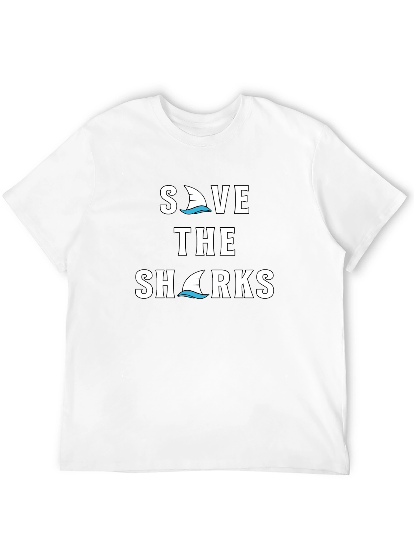 Save the Sharks Graphic Tee - Black Cotton T-Shirt