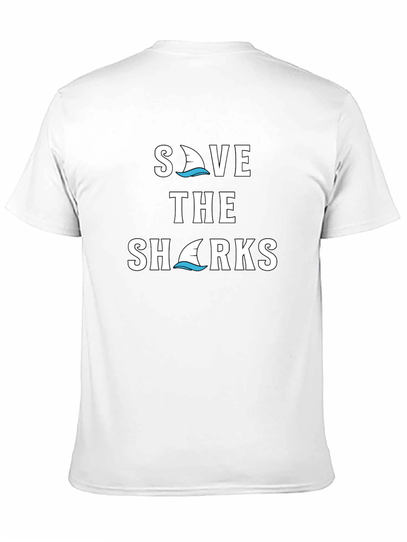 Save the Sharks Graphic Tee - Black Cotton T-Shirt