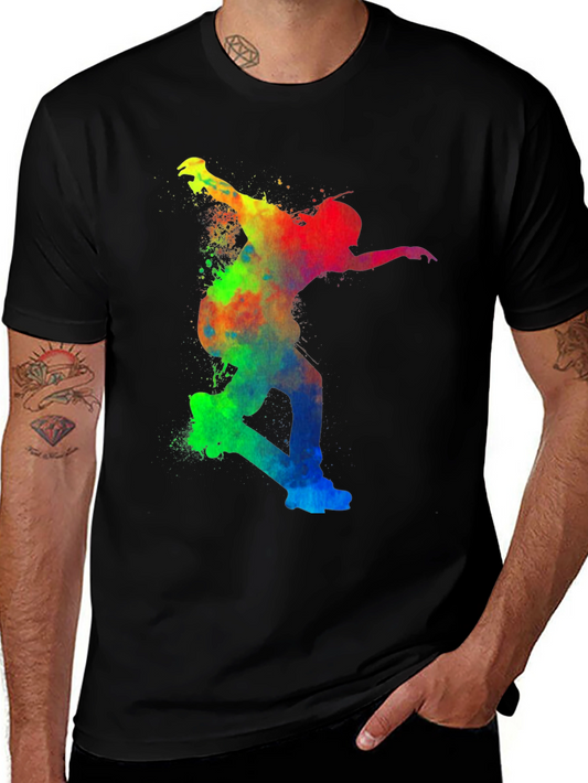 Colorful Skateboarder Graphic Tee - Unisex