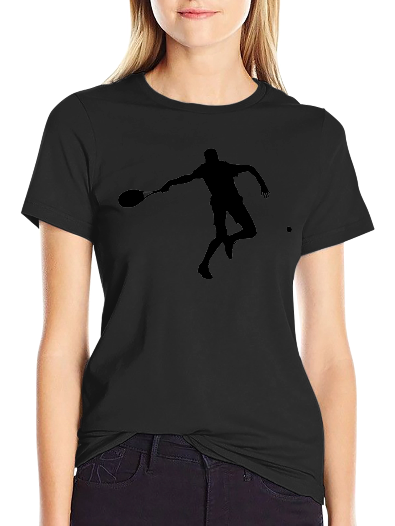 Black Tennis Silhouette T-Shirt