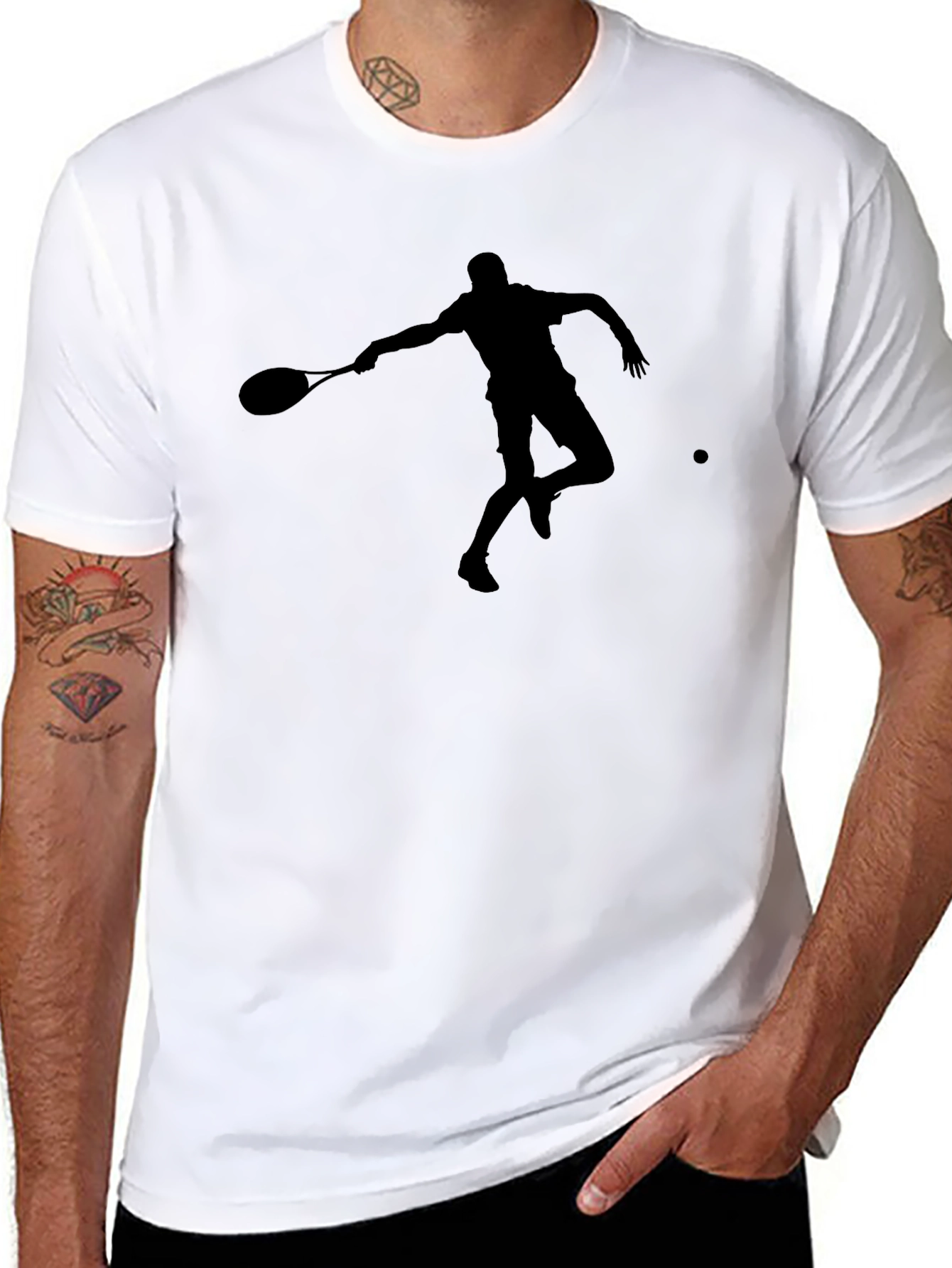 Black Tennis Silhouette T-Shirt