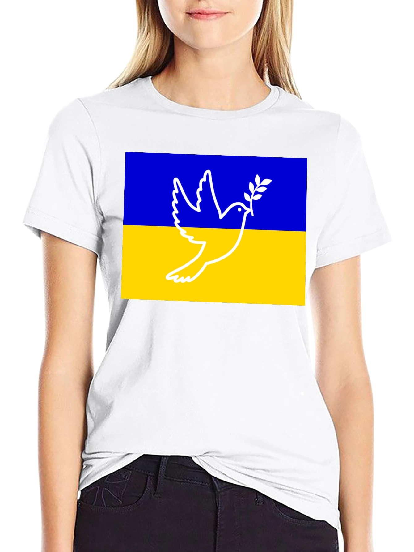 Ukraine Peace Dove Graphic Tee - Black