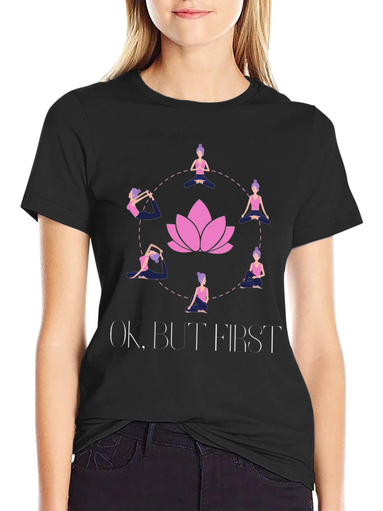 Yoga First T-Shirt - Lotus Design