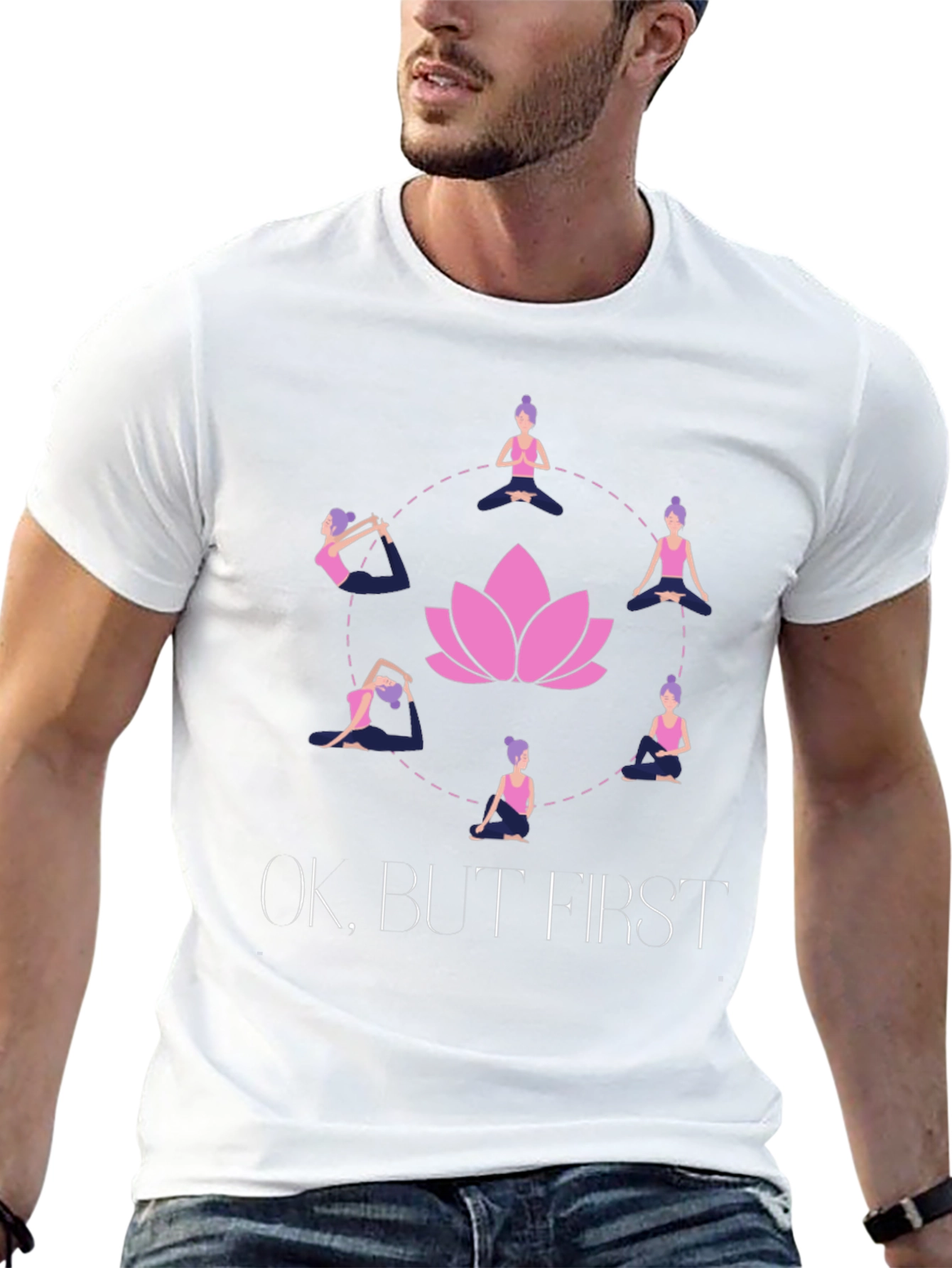 Yoga First T-Shirt - Lotus Design