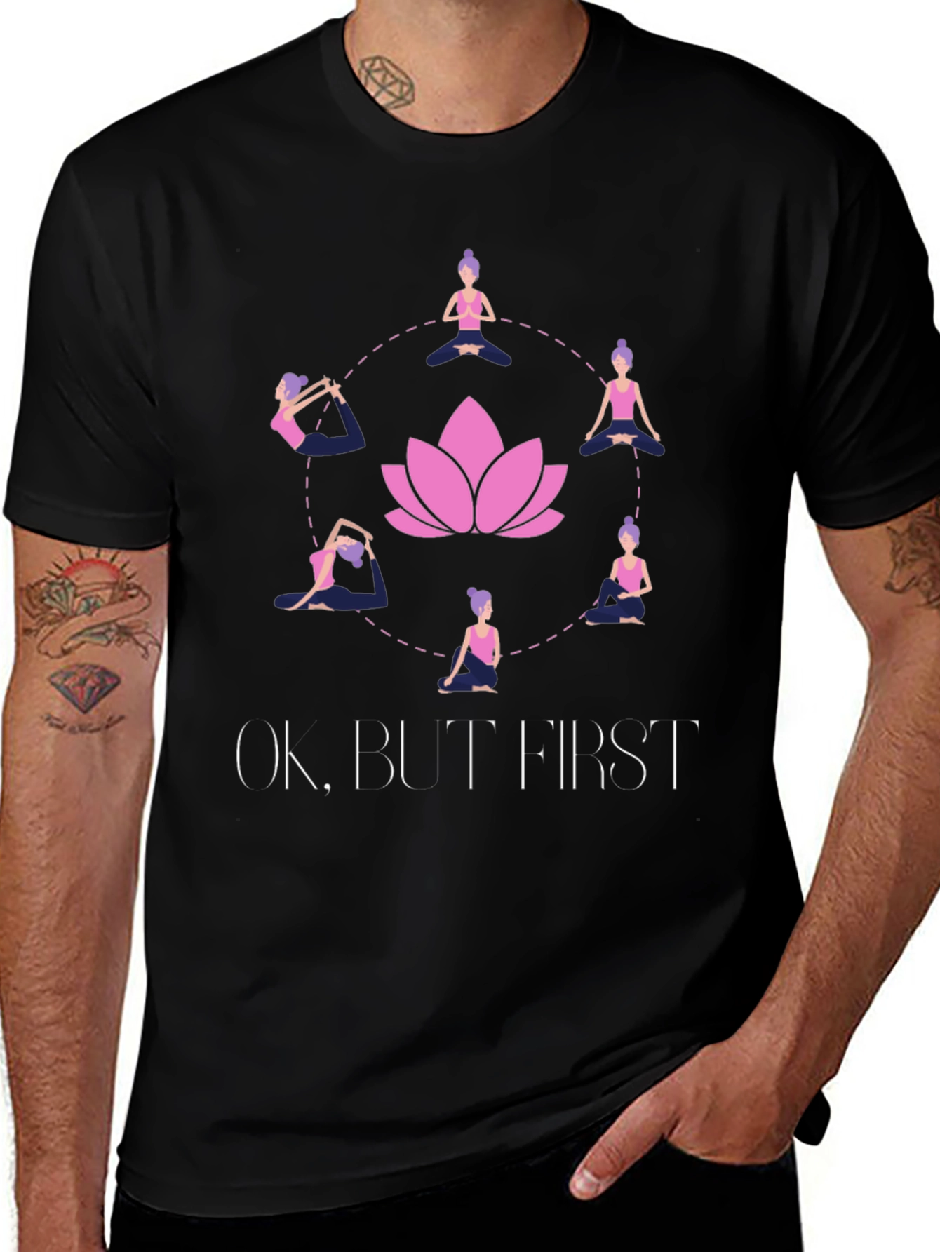Yoga First T-Shirt - Lotus Design