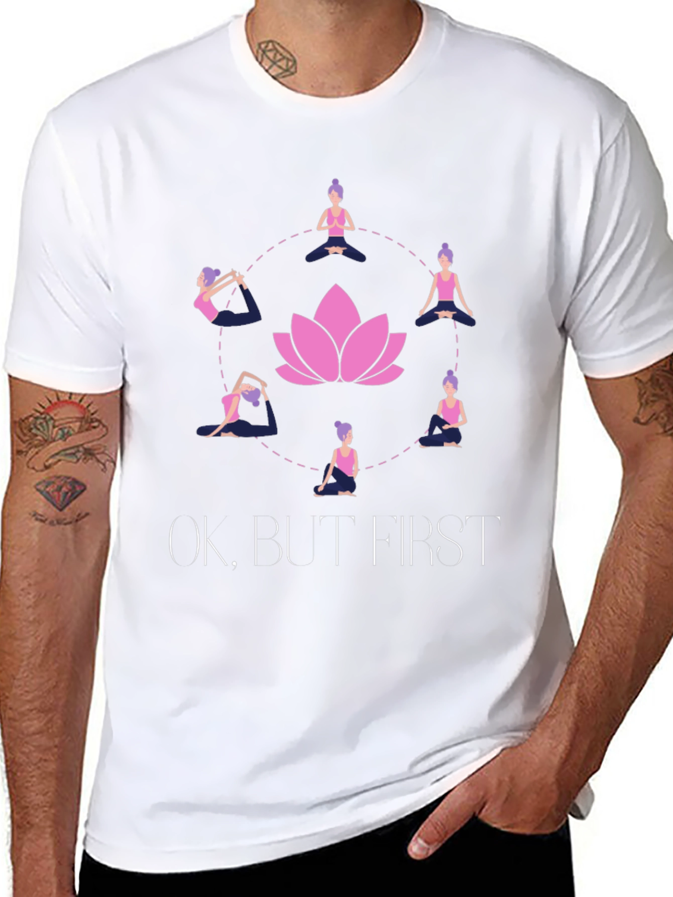 Yoga First T-Shirt - Lotus Design