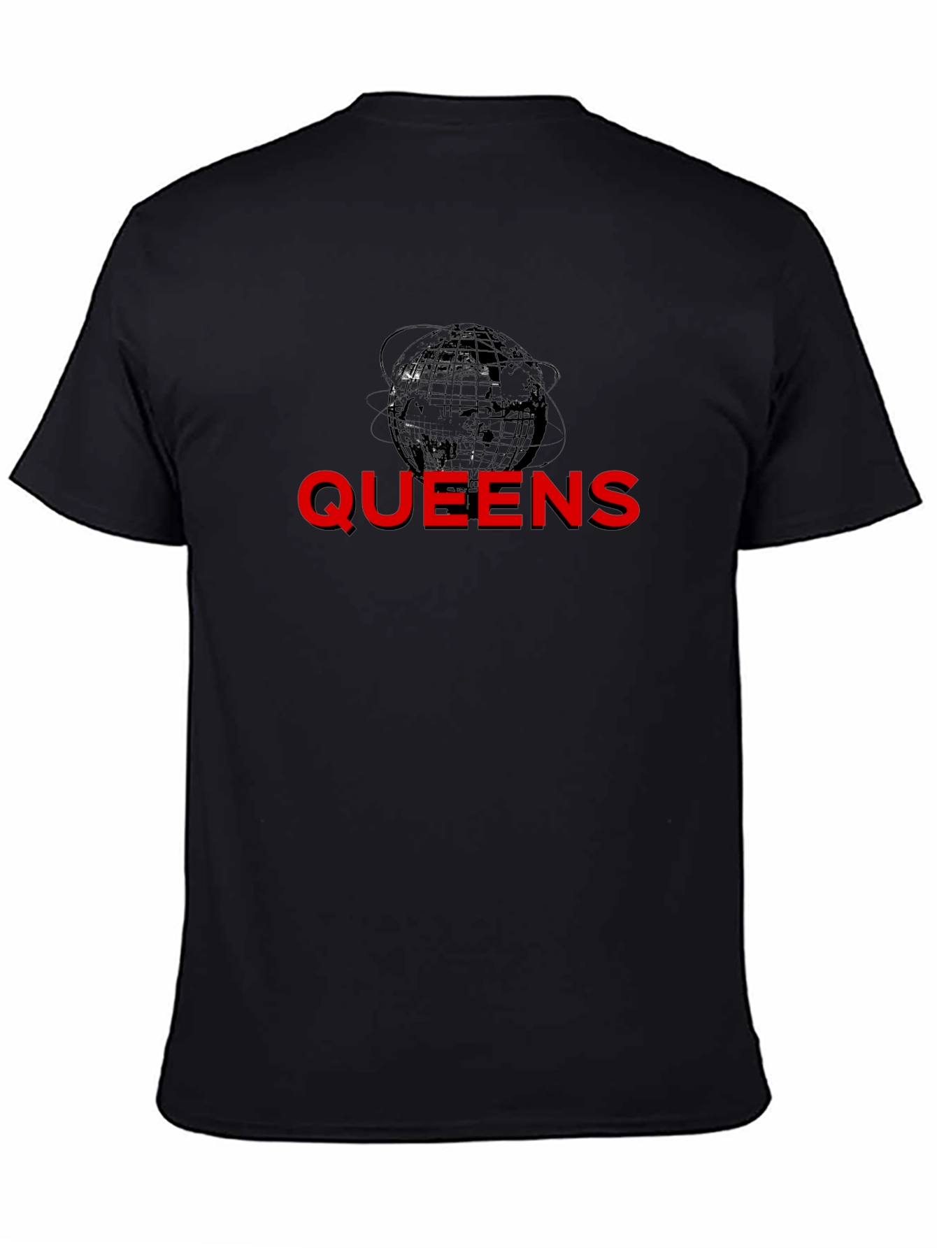 Queens Globe Graphic T-Shirt - Black