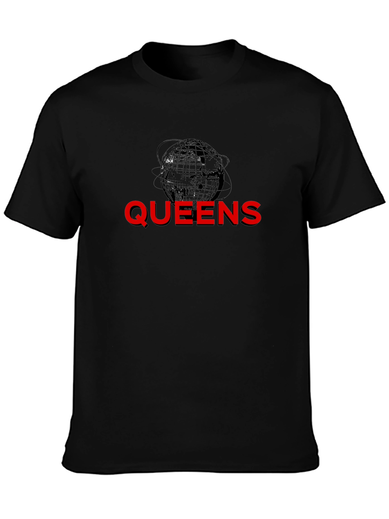 Queens Globe Graphic T-Shirt - Black