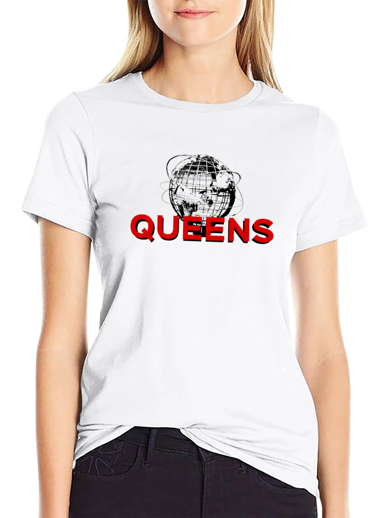 Queens Globe Graphic T-Shirt - Black