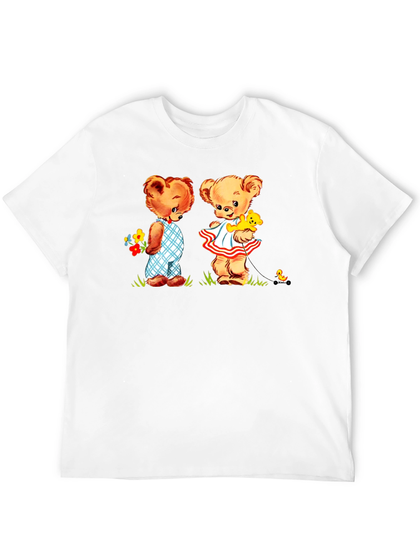 Teddy Bear Couple Black T-Shirt