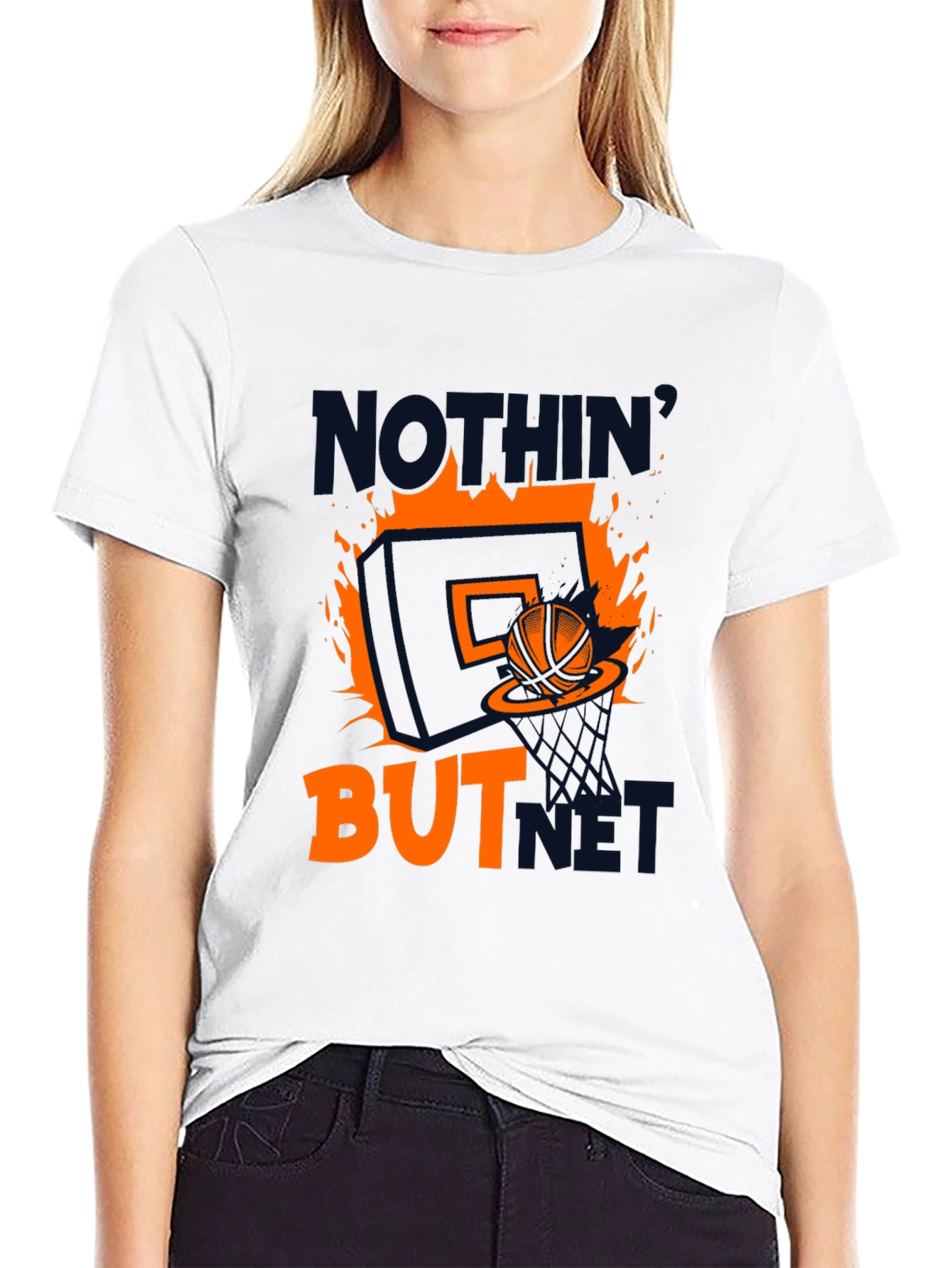 Nothin But Net Graphic T-Shirt - Basketball Fan Apparel