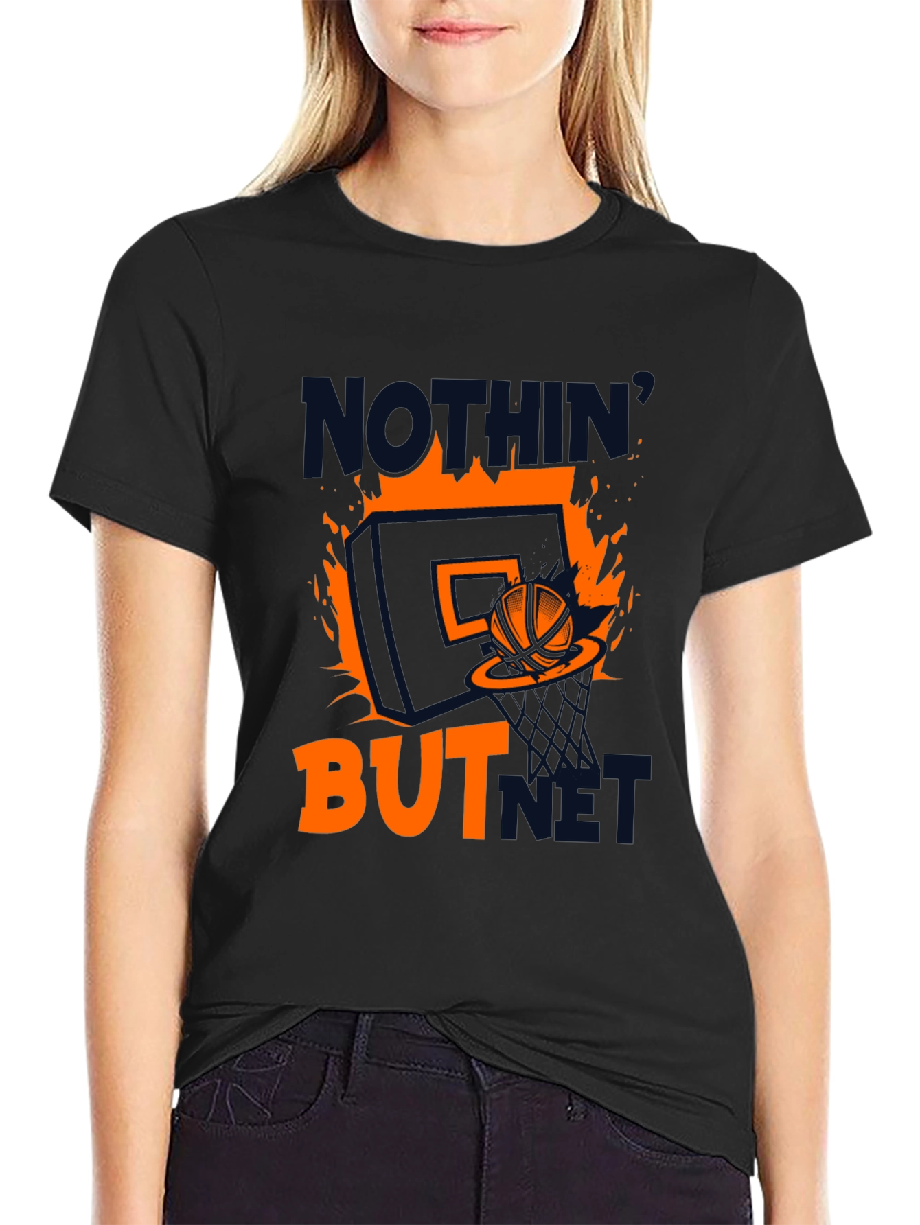 Nothin But Net Graphic T-Shirt - Basketball Fan Apparel