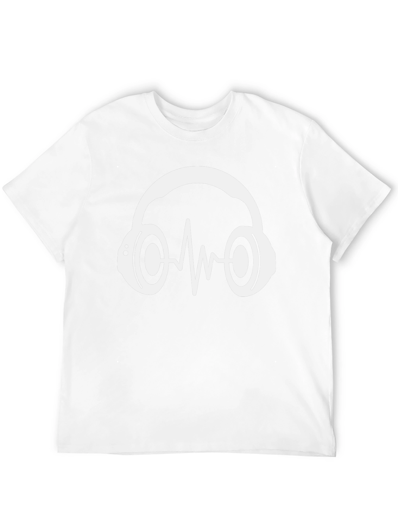Music Lovers Black T-Shirt with Headphone Graphic