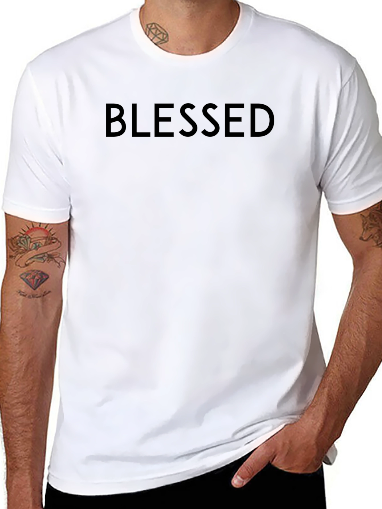 Blessed Black Graphic Tee - Minimalist Design