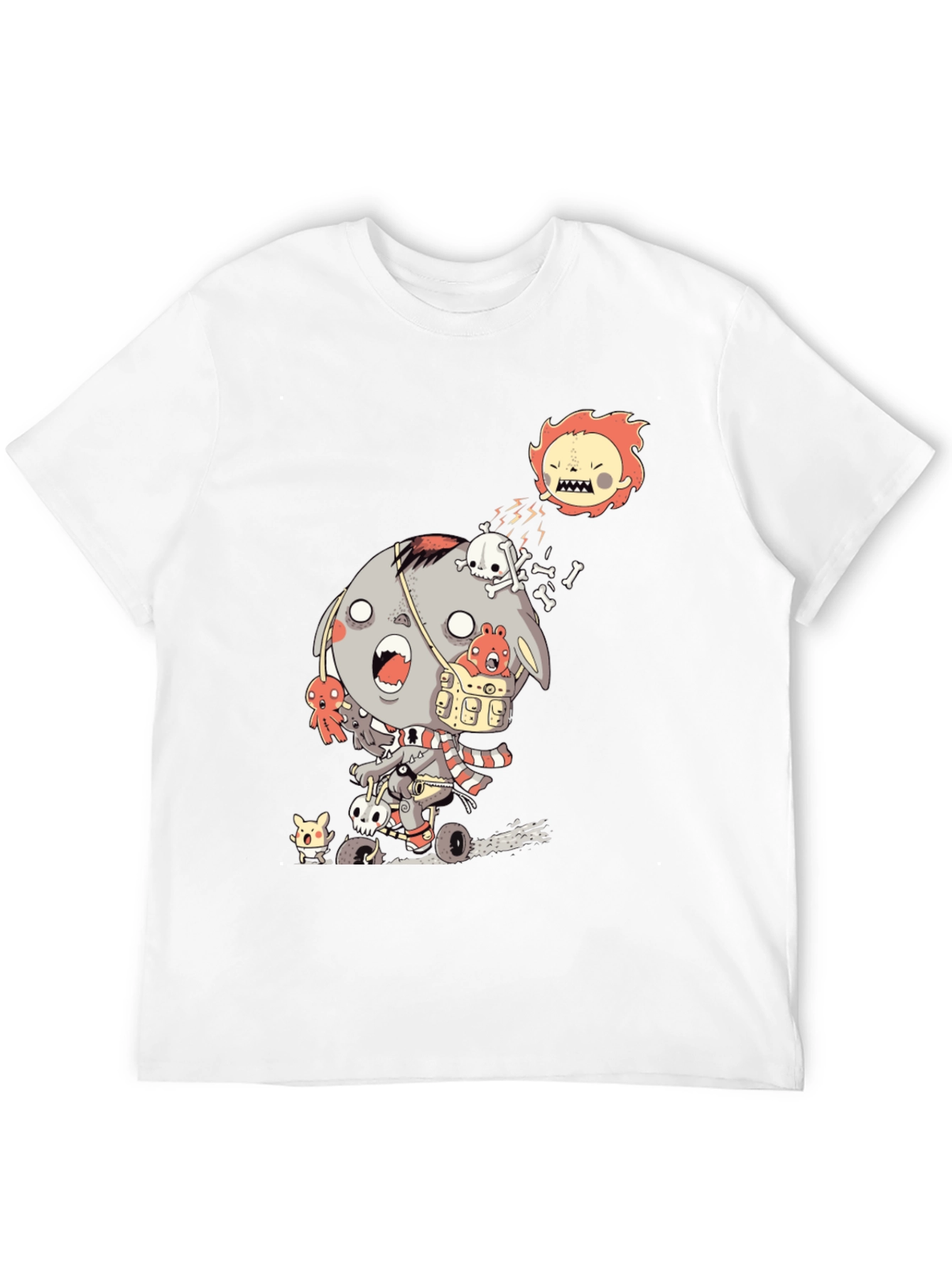 Zombie Cartoon Graphic Black T-Shirt