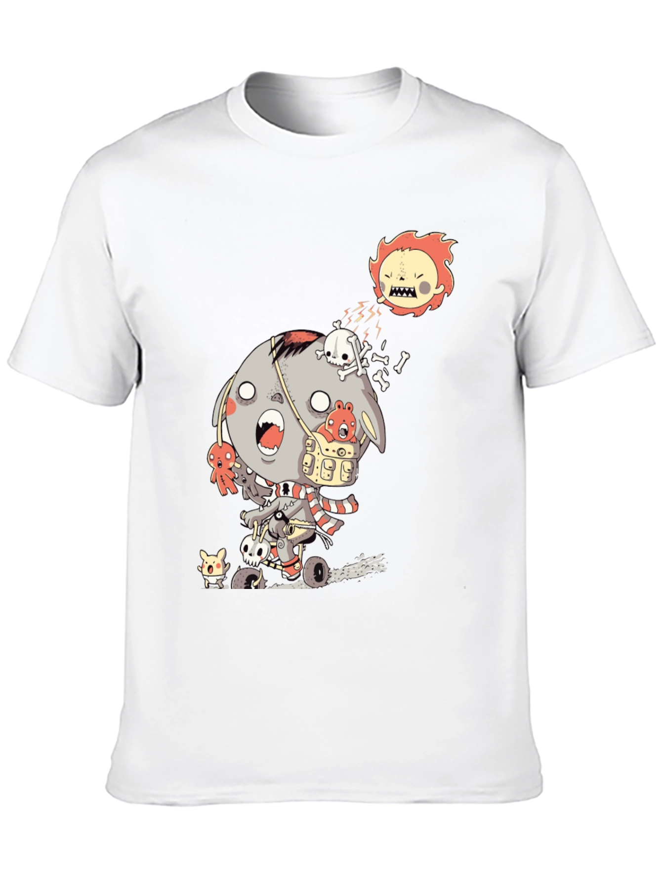Zombie Cartoon Graphic Black T-Shirt