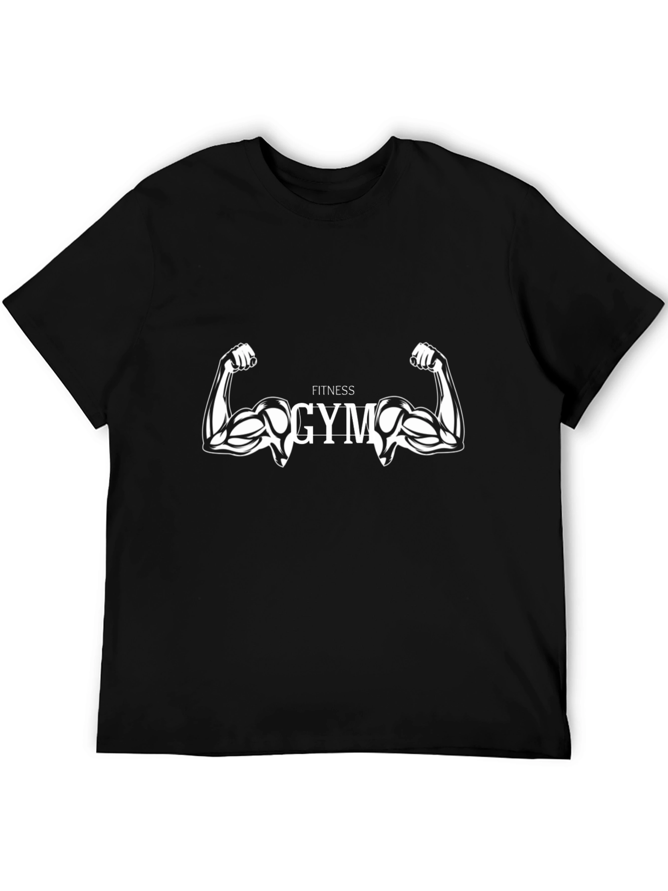 Fitness Gym Muscle Graphic Black T-Shirt