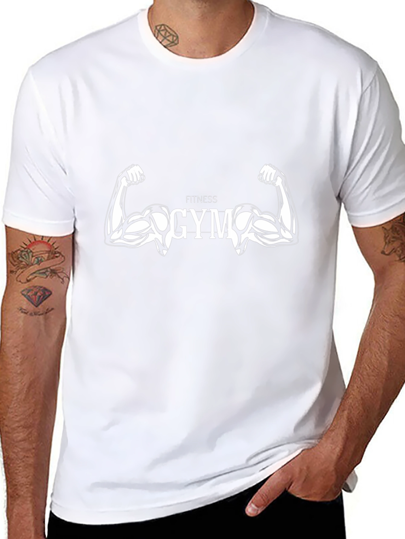 Fitness Gym Muscle Graphic Black T-Shirt