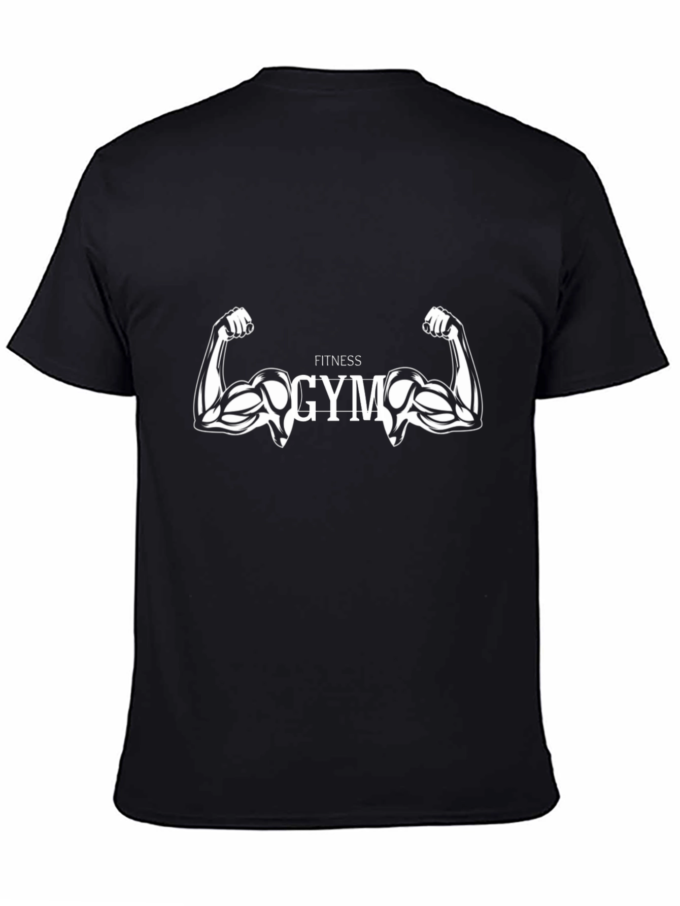 Fitness Gym Muscle Graphic Black T-Shirt