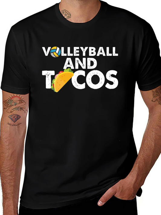 Volleyball & Tacos Graphic Tee - Black