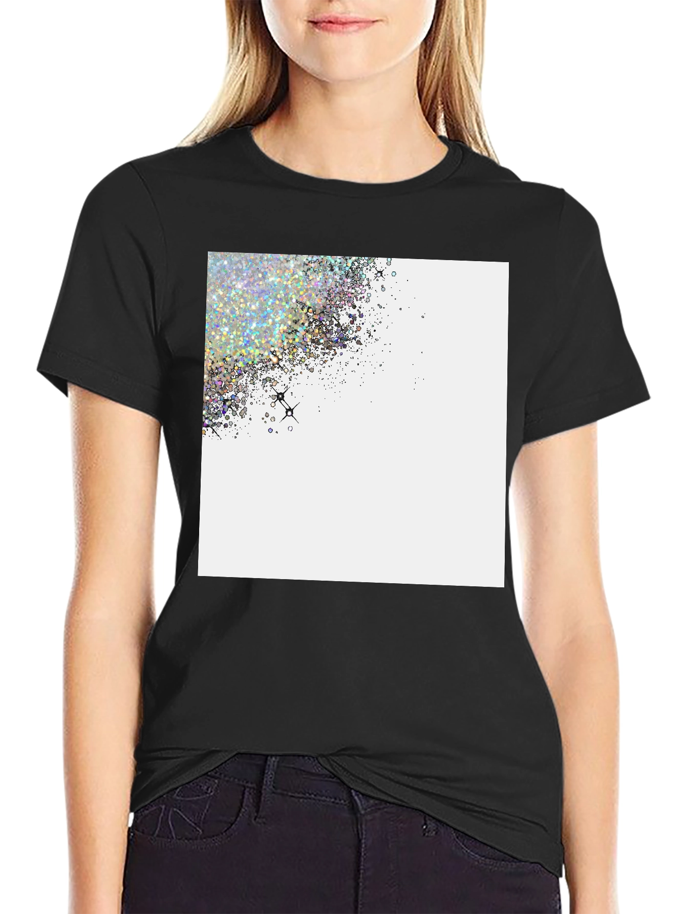 Sparkling Glitter Design Tee