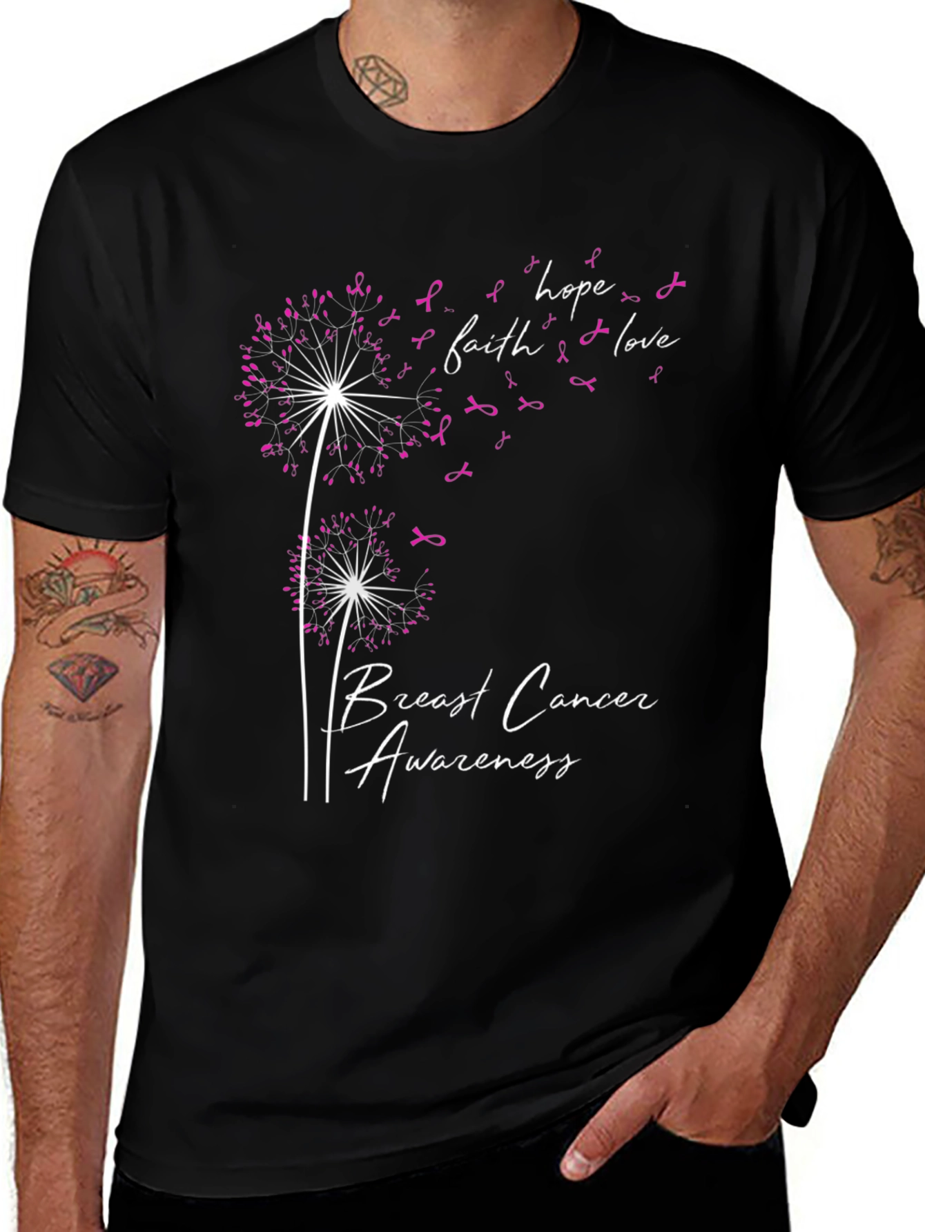 Breast Cancer Awareness Dandelion T-Shirt