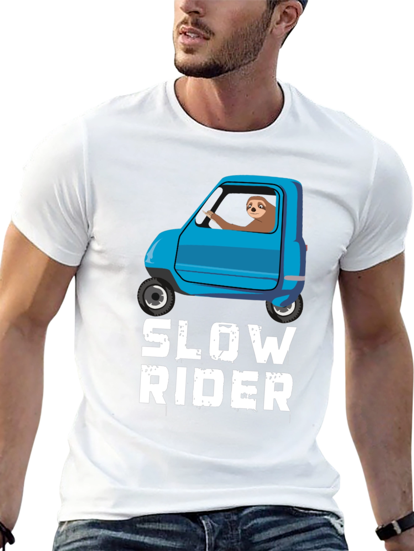 Slow Rider Sloth T-Shirt - Funny Graphic Tee