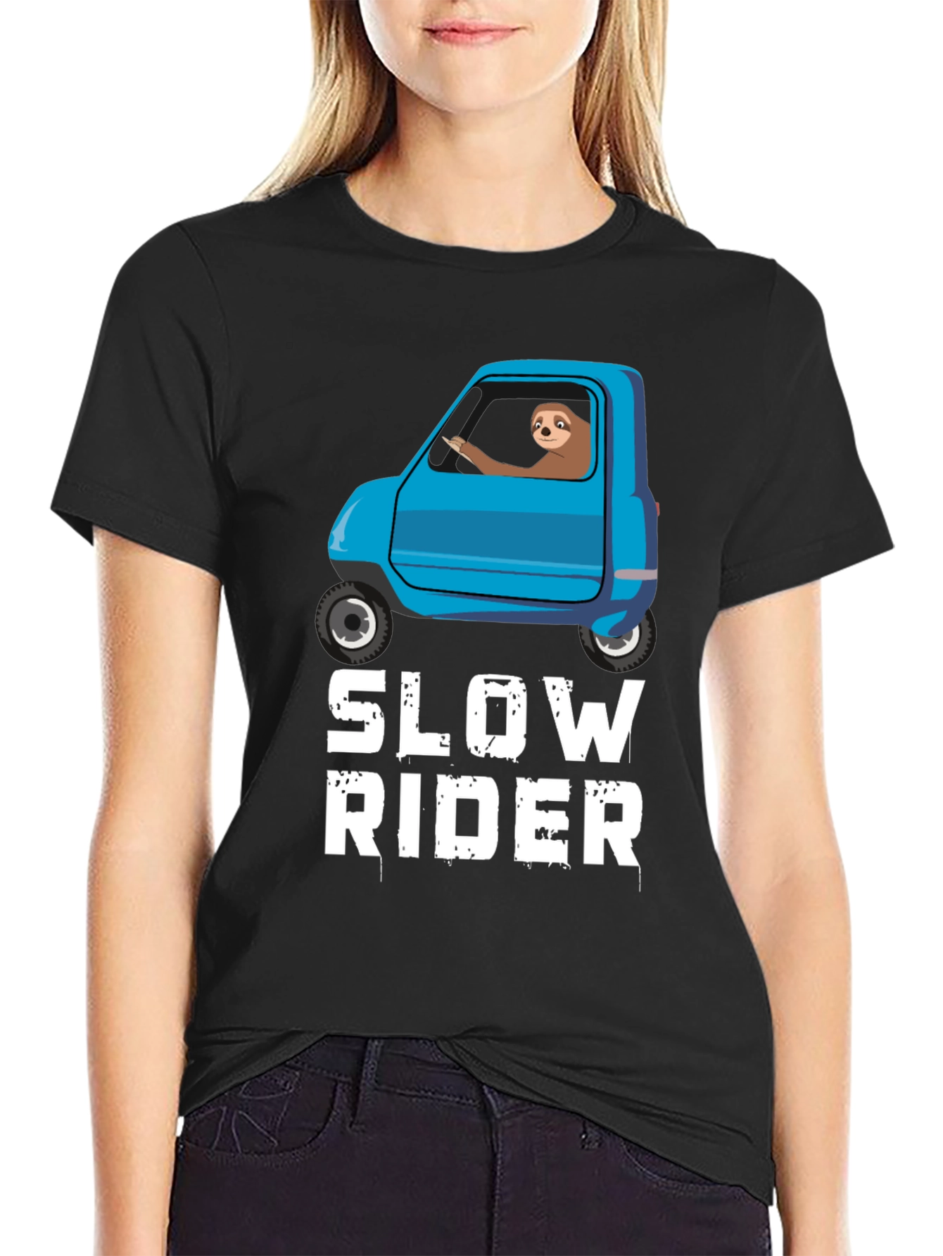 Slow Rider Sloth T-Shirt - Funny Graphic Tee