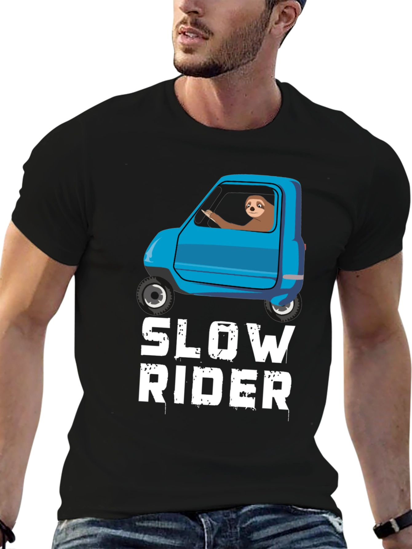 Slow Rider Sloth T-Shirt - Funny Graphic Tee