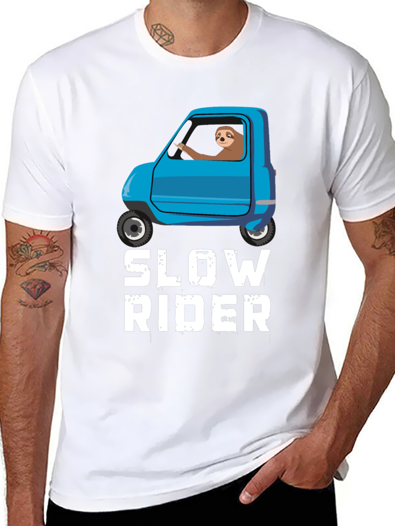 Slow Rider Sloth T-Shirt - Funny Graphic Tee