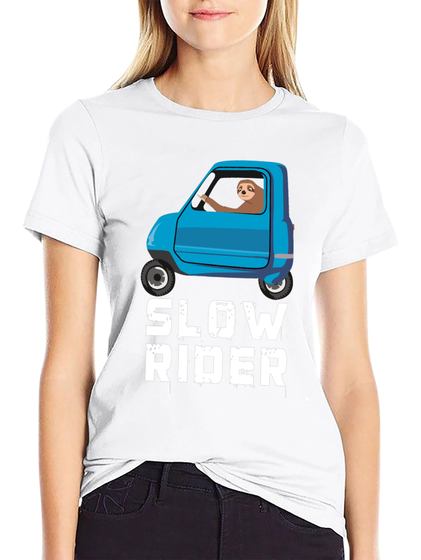 Slow Rider Sloth T-Shirt - Funny Graphic Tee