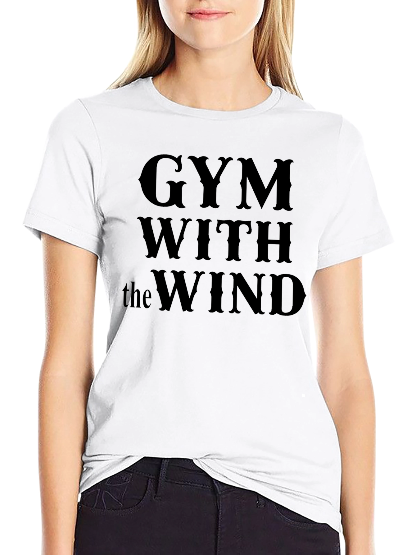 Gym With the Wind Black Graphic T-Shirt