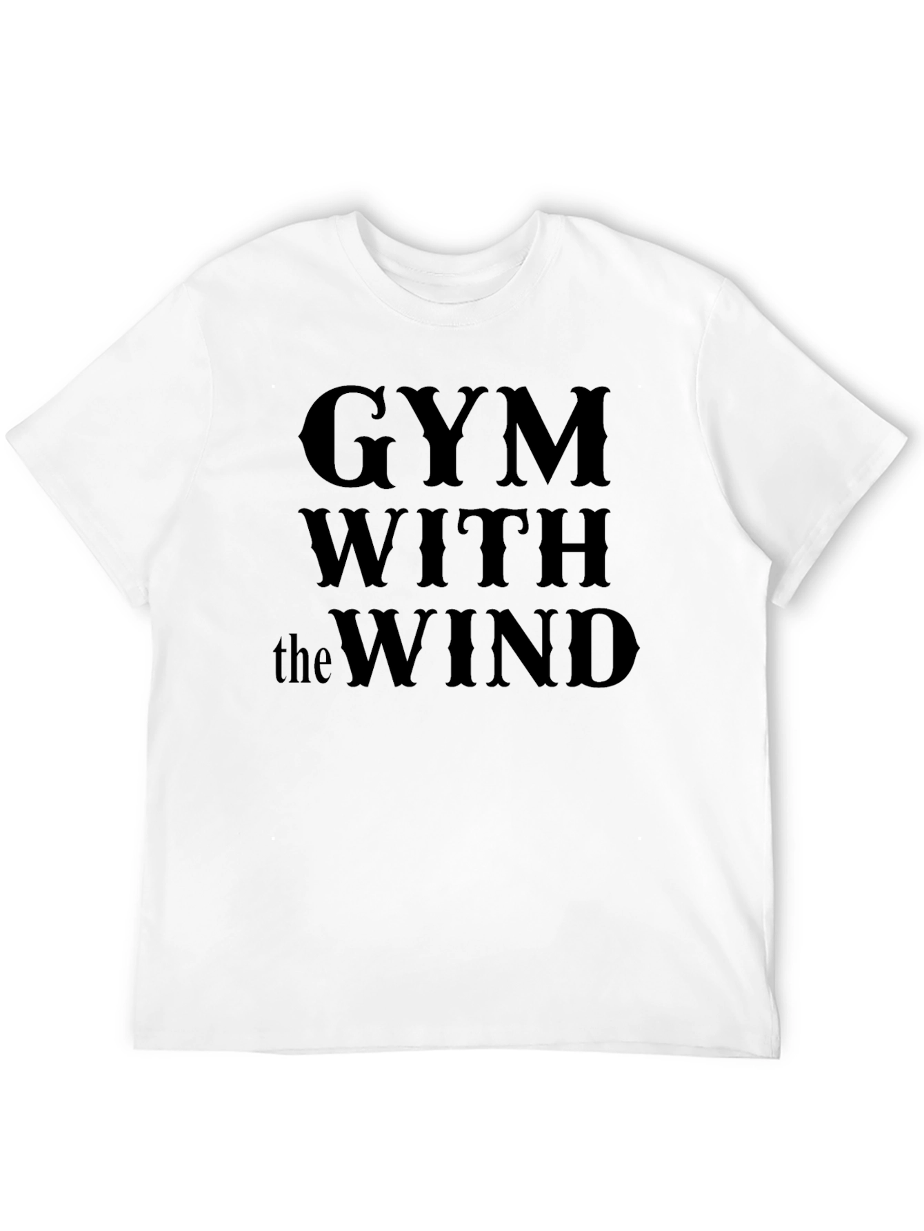 Gym With the Wind Black Graphic T-Shirt