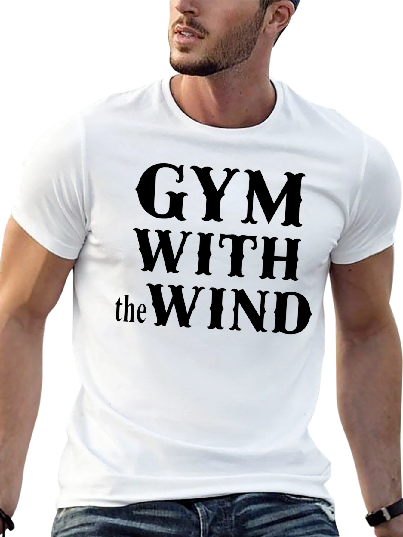 Gym With the Wind Black Graphic T-Shirt